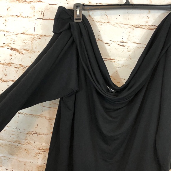 Torrid Black Off Shoulder sweatshirt top terry - Picture 5 of 5